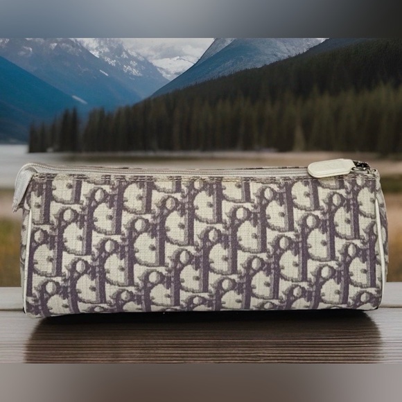 Christian Dior Lavender Trotter Jacquard Nylon Cosmetic Pouch - Picture 3 of 10